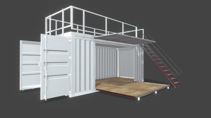 20ft Stage Container-animation 3D Model
