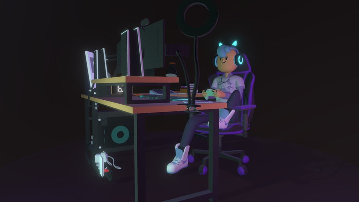Gamer 3D Model