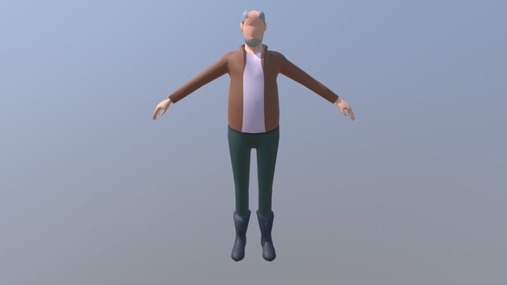 Old man Lowpoly 3D Model