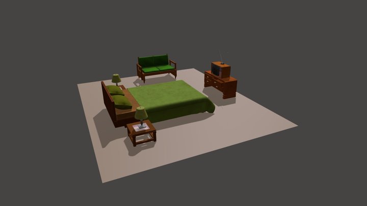 Sterilize furniture bedroom set. 3D Model