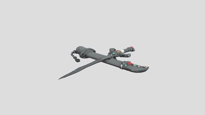 low poly dark fantasy dagger 3D Model