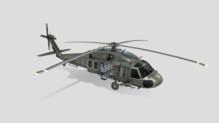 BlackHawk - Helicopter 3D Model