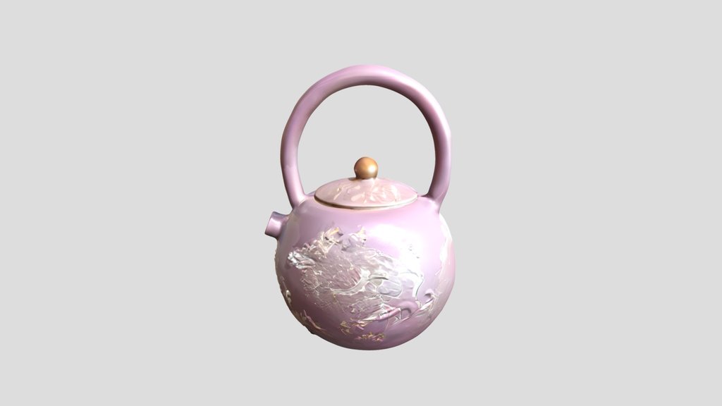Mauve rustic teapot