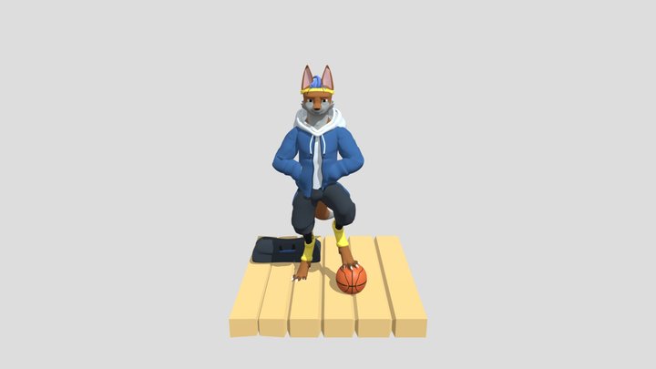 wolf basketball player 3D Model