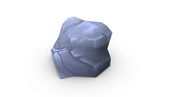 Hand Painted Stone 3D Model