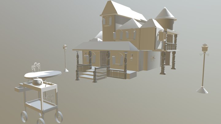 Casa Vitoriana Modelada 3D Model