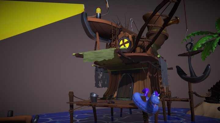Monkey Island Inspired Cottage – Kostenloses 3D-Modell STL