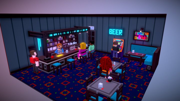 Pub bar room 3D Model