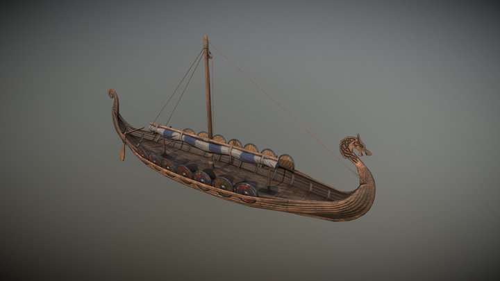 Viking Drakkar 3D Model