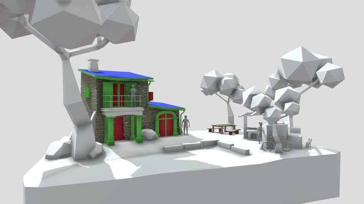 DAE Diorama WIP - By The Ocean 3D Model