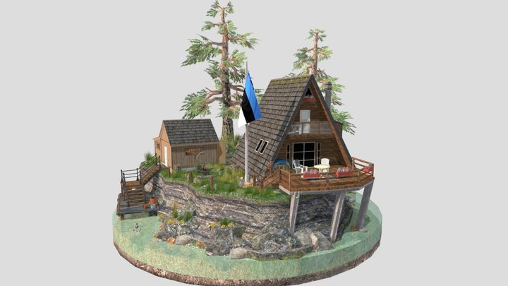 DAE Diorama - Forest Loner 3D Model