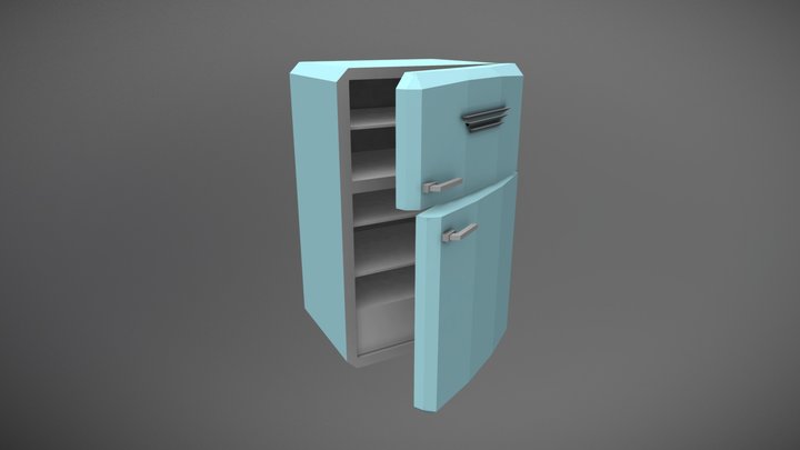 Retro Fridge Freezer - Household Props Challenge 3D Model