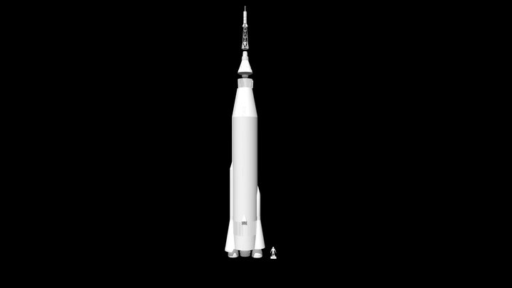 Cohete Atlas y cápsula Frienship 7 3D Model