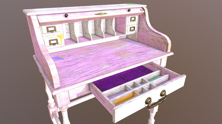 Antique Desk 3D Model