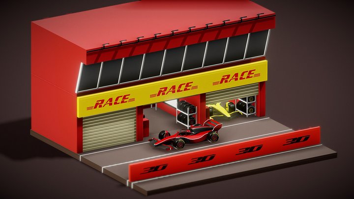 F1 Pit Stop 3D 3D Model