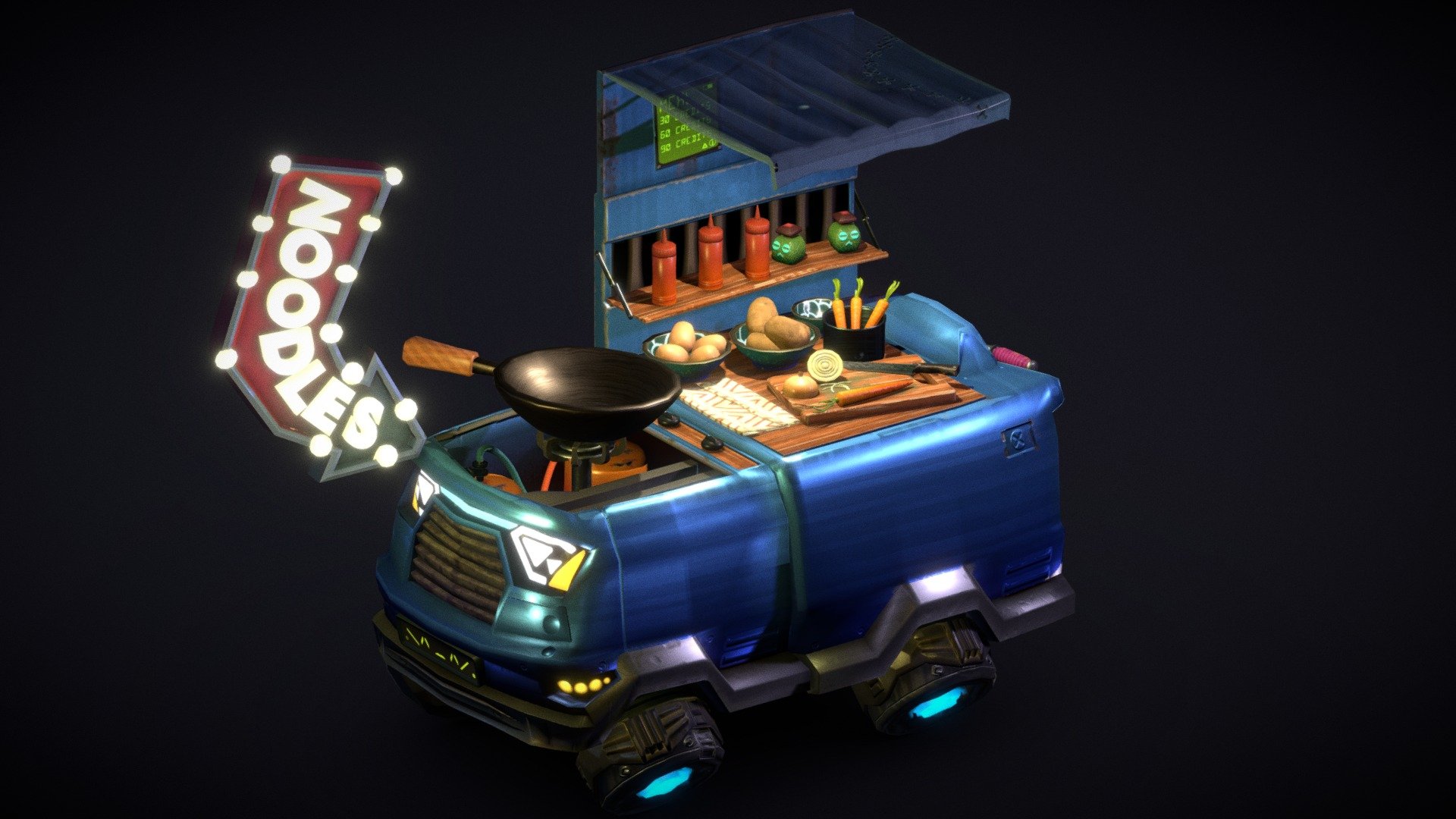 Street Food Cart SciFi 3D model by thunderentart [e4d4614] Sketchfab