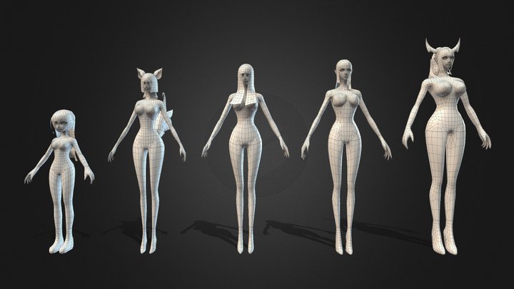 Comic body Starter Kit-Female 3D Model