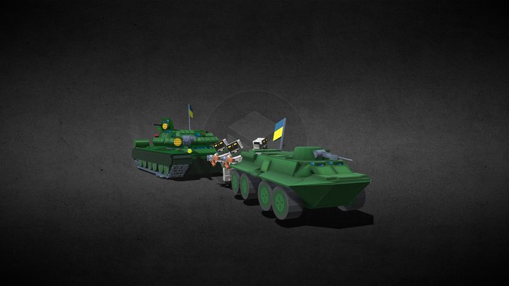 Ukraine Convoy into Battle (blockbech) 3D Model