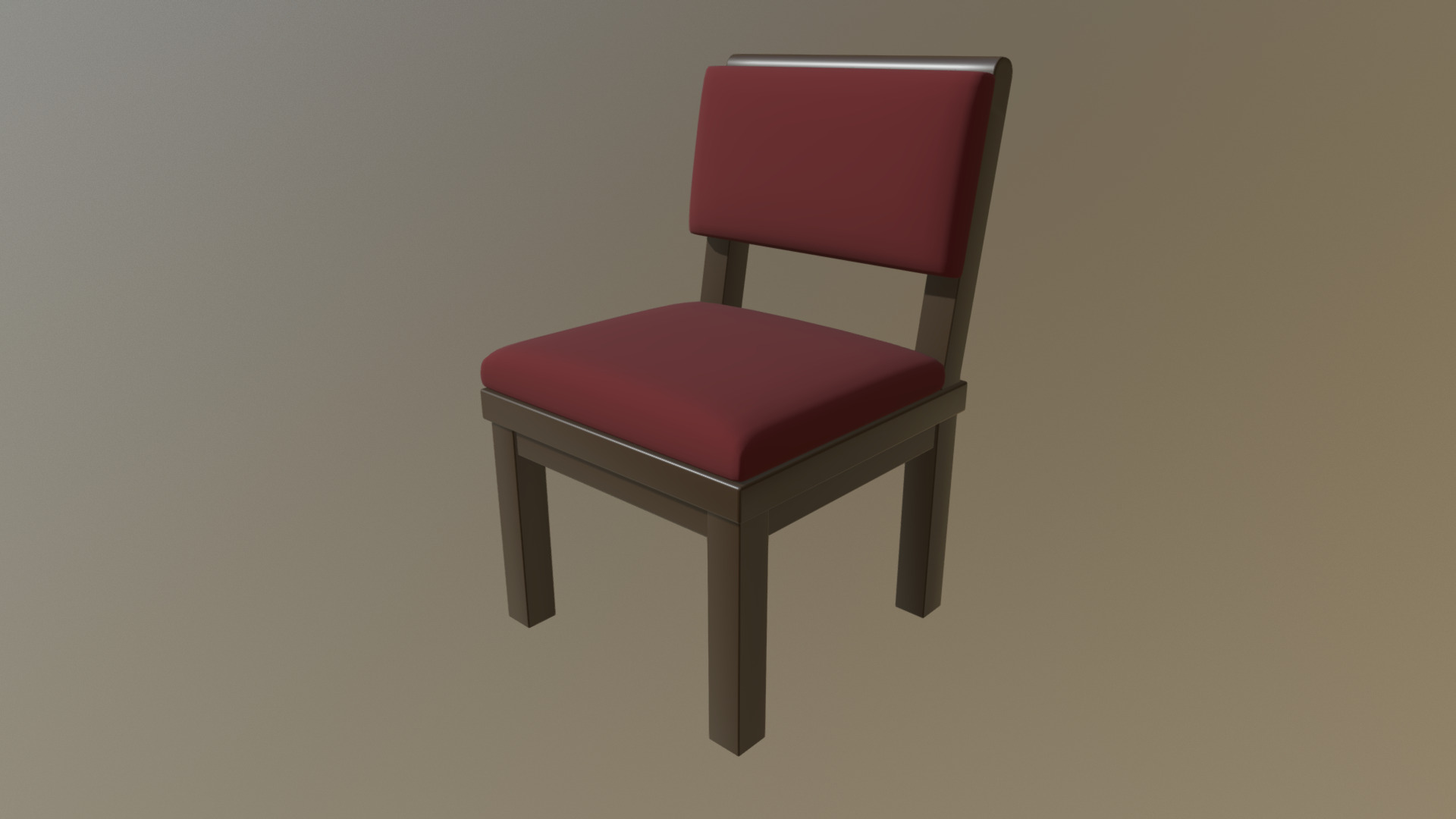 3D model Church Chair #1 V2 - This is a 3D model of the Church Chair #1 V2. The 3D model is about a red chair with a white background.