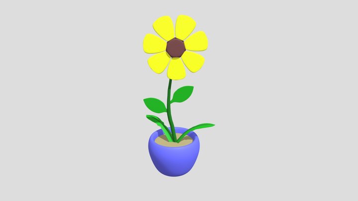 Toon Sunflower 3D Model