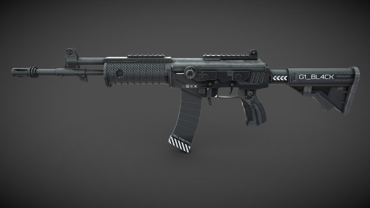 Galil AR // Elegant Black 3D Model