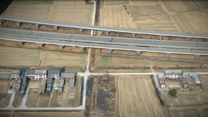 Village, country road, farmland and railway – Modelo 3D gratuito STL