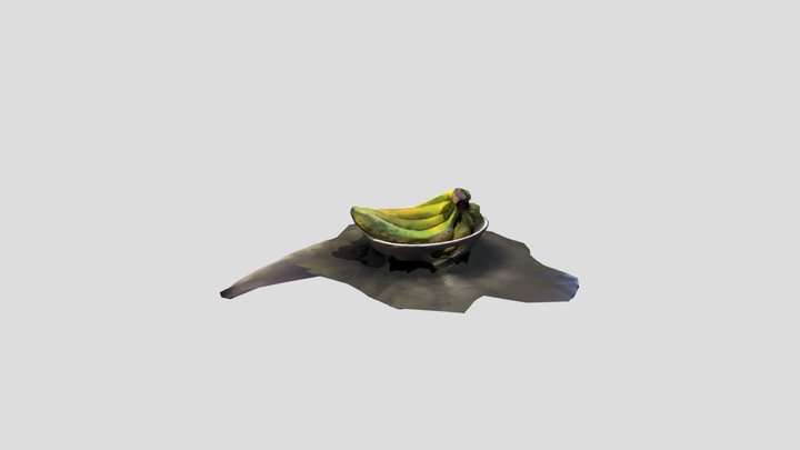 cartoon banana peel - tilt Low-poly 3D Model