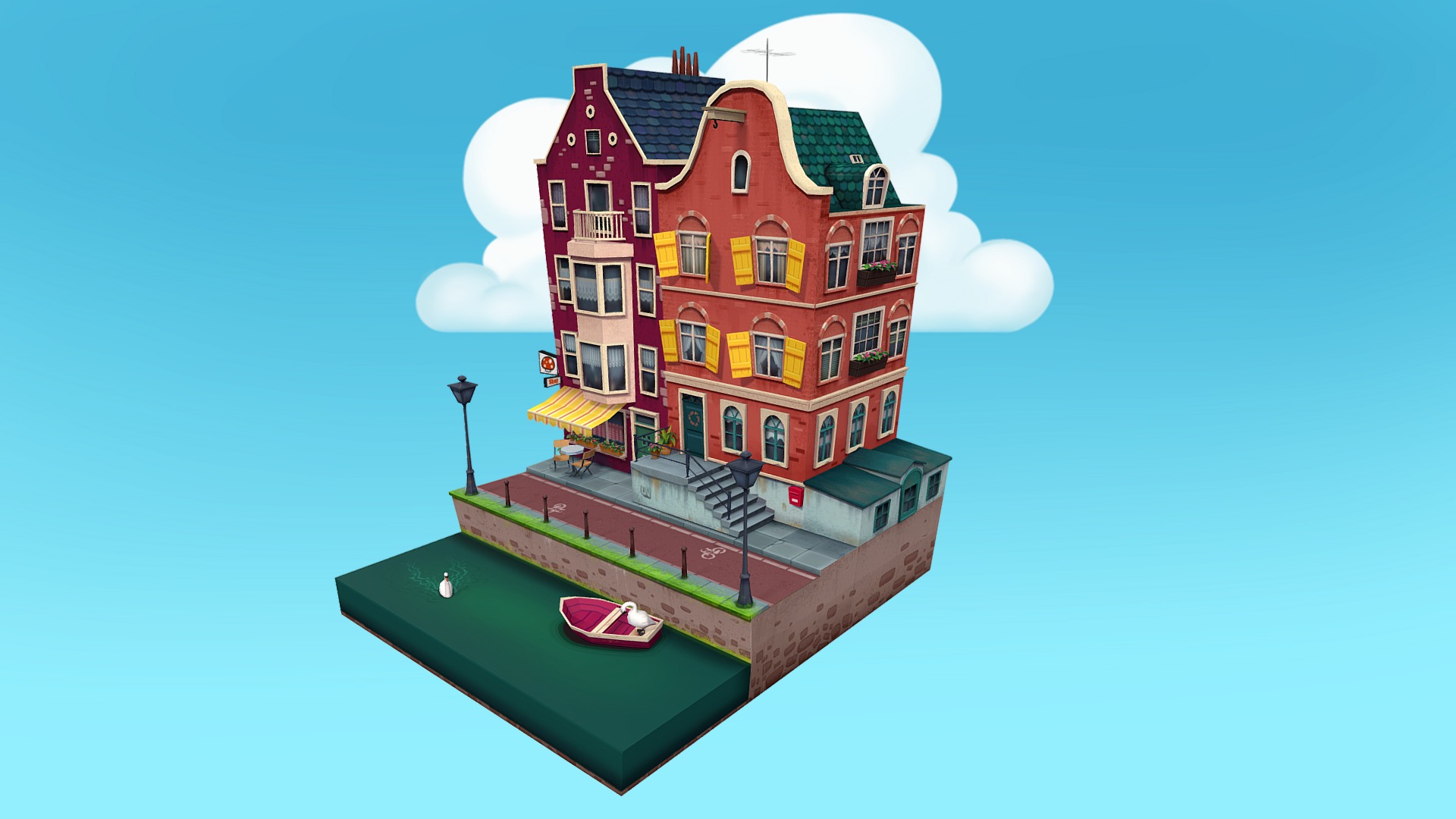 3D model Amsterdam - This is a 3D model of the Amsterdam. The 3D model is about calendar.