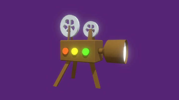 Low poly Projector 3D Model