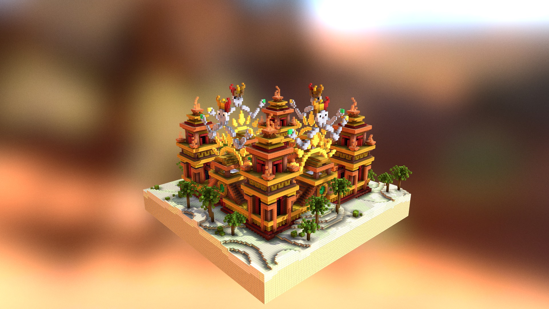 3D model Aztec PrisonMines - This is a 3D model of the Aztec PrisonMines. The 3D model is about a model of a castle.