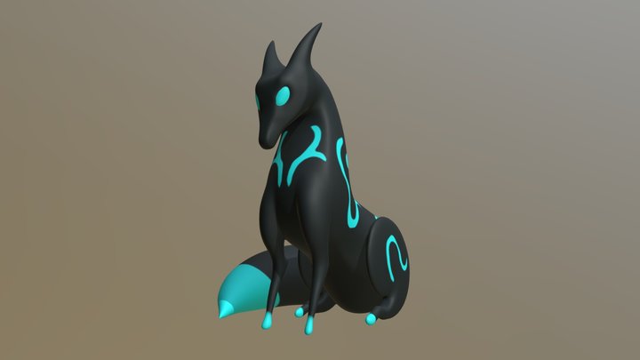 Dark Foxy Creature 3D Model