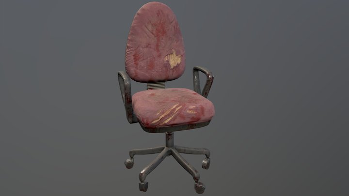Old Torn Office Chair 3D Model
