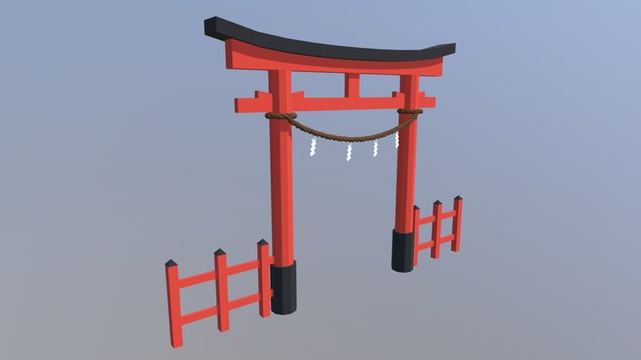 Japanese Shrine Torii 3D Model
