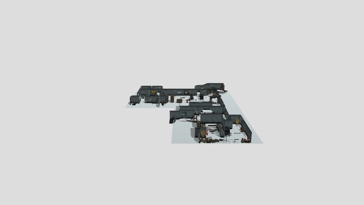 ZF3D FPS MAP: Tunnel Room01 Normal (3mb) 3D Model