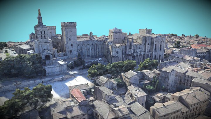 Palace of the Popes, Avignon, France – Modello 3D gratuito STL