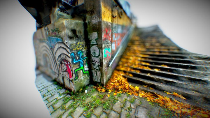 Urban Staircase With Graffiti 3D Model