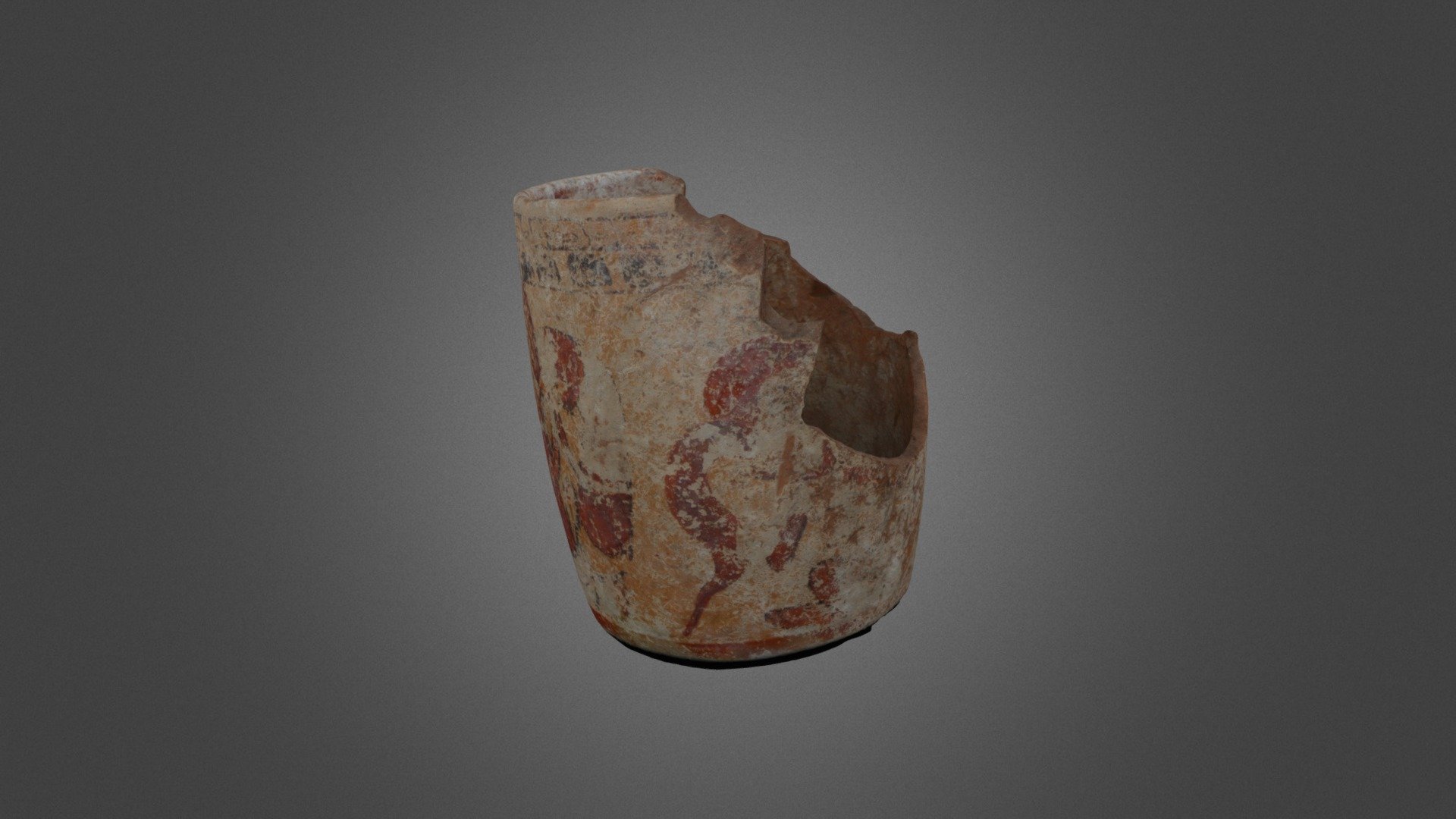 Mayan vessel with anthropomorphic monkey