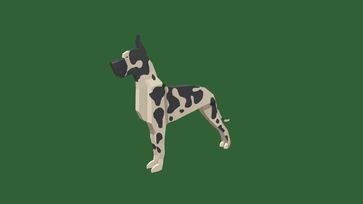 Great Dane Low Poly 3D Model