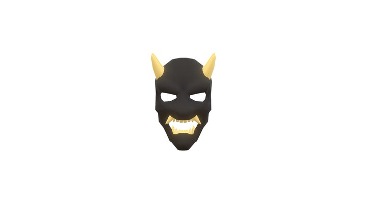 Oni Mask Low Poly 3D Model