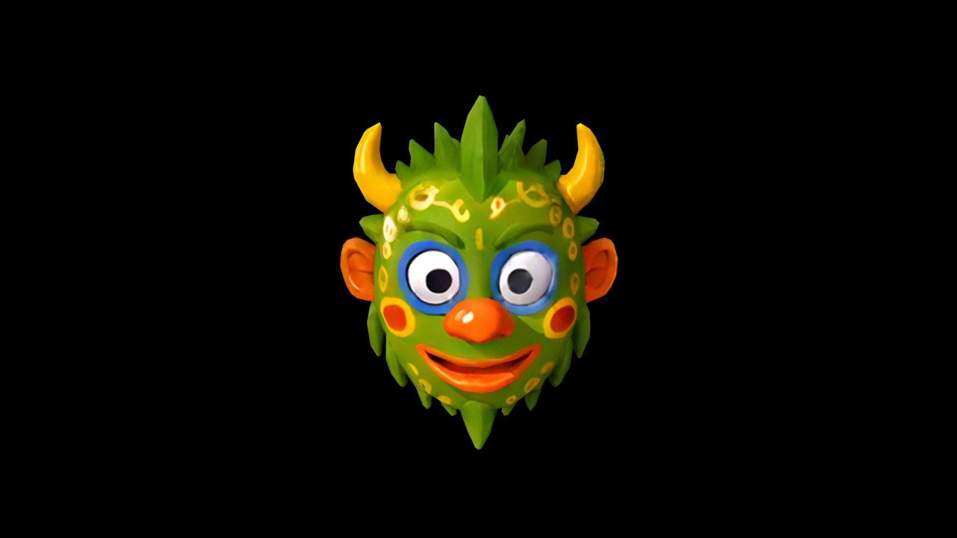 A 3D render of a friendly monster with big horns - Download Free 3D ...