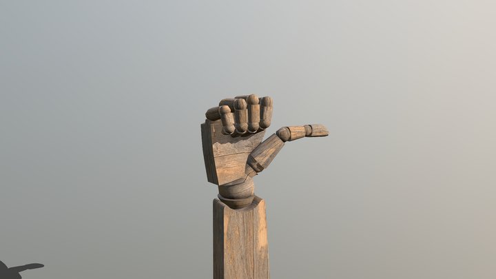 Wooden Hand Poses 3D Model