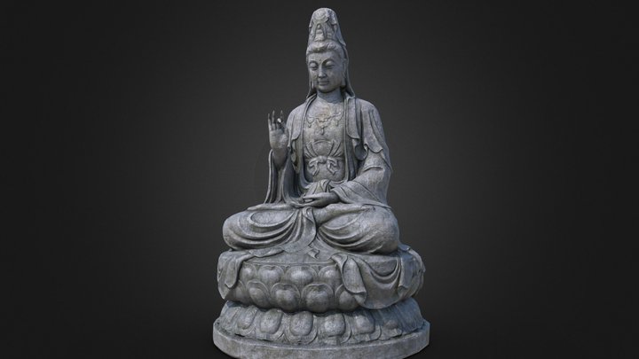 Stone Buddha statue 3D Model