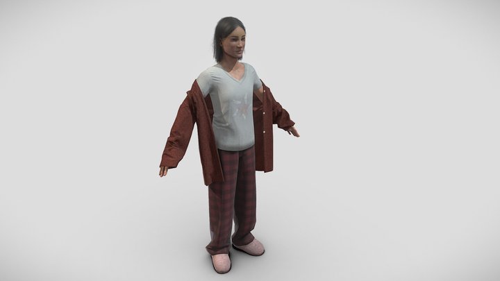 Tired Young Person 3D Model