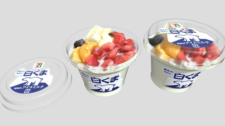 icecream & fruits 3D Model