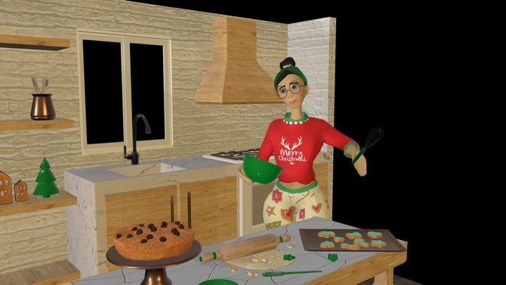 Christmas Baking Diorama – Free 3D Model STL
