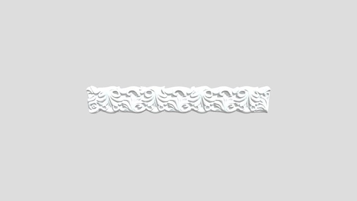 Ornate Leaf Pattern Bookmark 3D Model