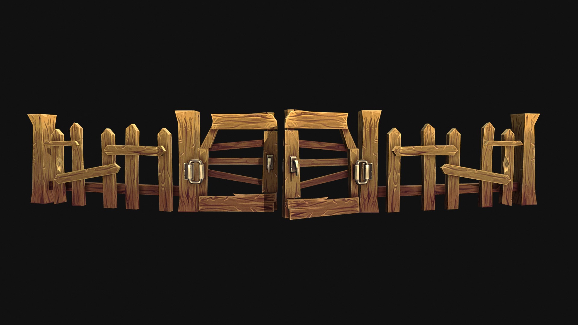 3D model Modular_Fence - This is a 3D model of the Modular_Fence. The 3D model is about a group of wooden letters.