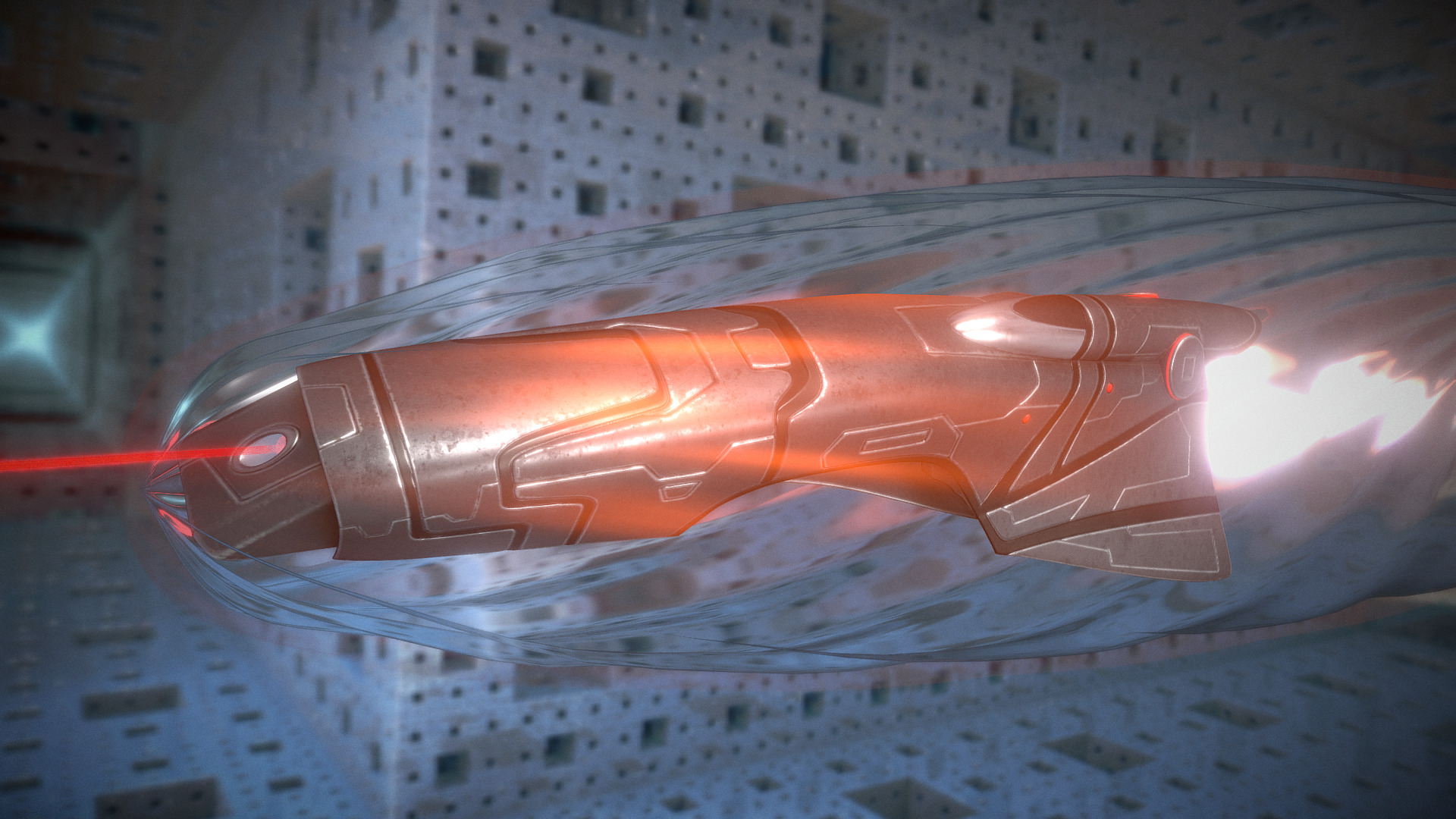 3D model Spaceship – Keeper – Old Version - This is a 3D model of the Spaceship - Keeper - Old Version. The 3D model is about a glass bottle with a red liquid.