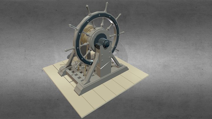 Old steering wheel 3D Model