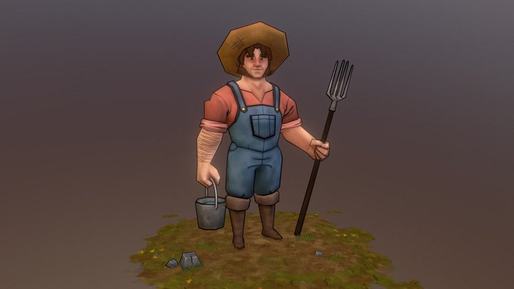 Local Paper Small Town - Farmer Thomas 3D Model